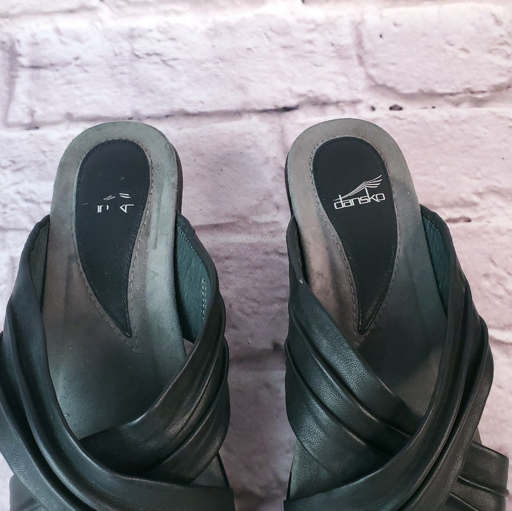 Dansko Avalon black leather slides euro 38 - Picture 5 of 8